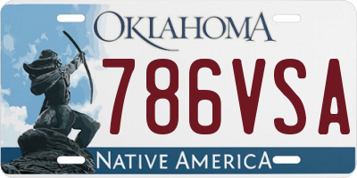 OK license plate 786VSA