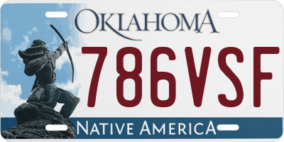 OK license plate 786VSF