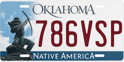 OK license plate 786VSP