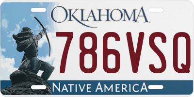 OK license plate 786VSQ