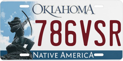 OK license plate 786VSR