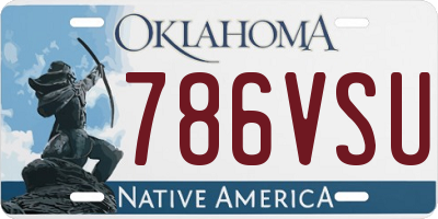 OK license plate 786VSU