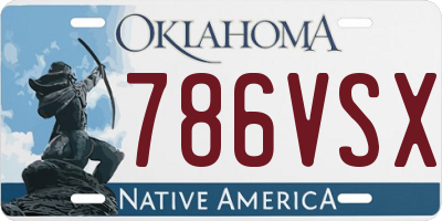 OK license plate 786VSX