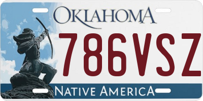 OK license plate 786VSZ