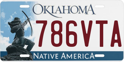 OK license plate 786VTA
