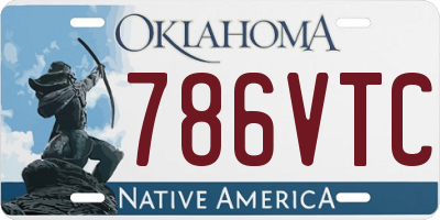 OK license plate 786VTC