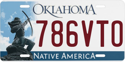 OK license plate 786VTO