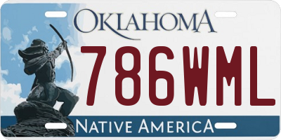 OK license plate 786WML
