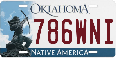 OK license plate 786WNI