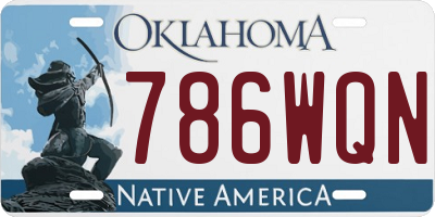 OK license plate 786WQN