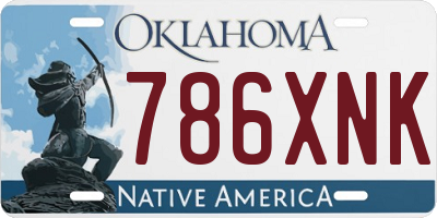 OK license plate 786XNK