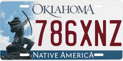 OK license plate 786XNZ