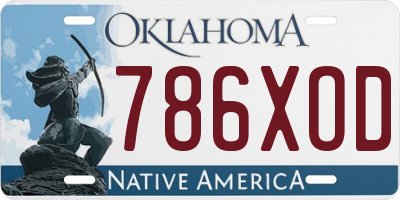 OK license plate 786XOD
