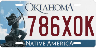 OK license plate 786XOK