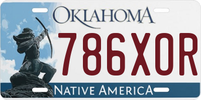OK license plate 786XOR