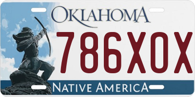 OK license plate 786XOX