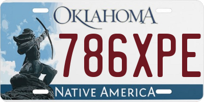 OK license plate 786XPE