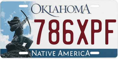 OK license plate 786XPF