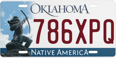 OK license plate 786XPQ