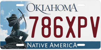OK license plate 786XPV
