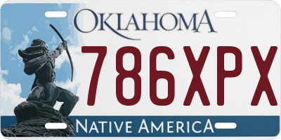 OK license plate 786XPX