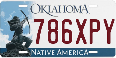 OK license plate 786XPY