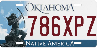 OK license plate 786XPZ