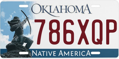 OK license plate 786XQP