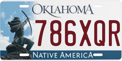 OK license plate 786XQR
