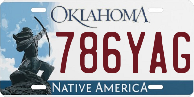 OK license plate 786YAG