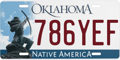 OK license plate 786YEF