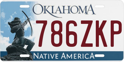 OK license plate 786ZKP