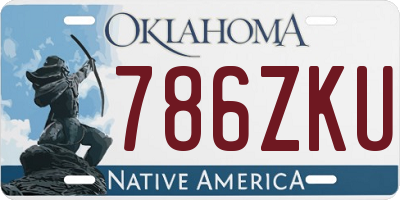 OK license plate 786ZKU
