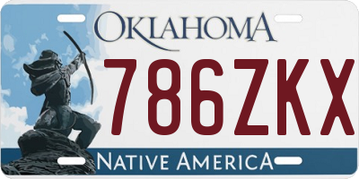 OK license plate 786ZKX