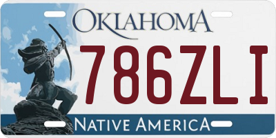 OK license plate 786ZLI