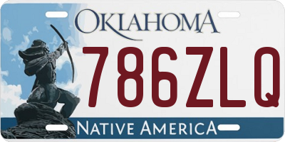OK license plate 786ZLQ