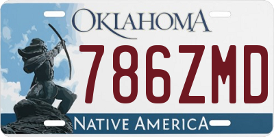 OK license plate 786ZMD