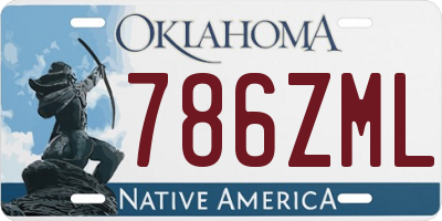 OK license plate 786ZML