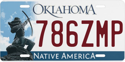 OK license plate 786ZMP