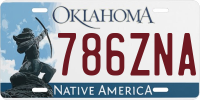 OK license plate 786ZNA