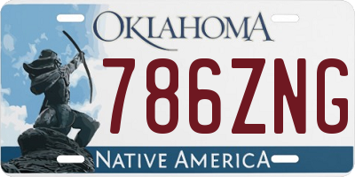 OK license plate 786ZNG