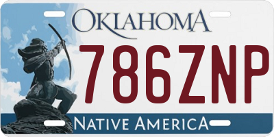 OK license plate 786ZNP