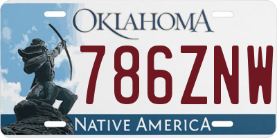 OK license plate 786ZNW