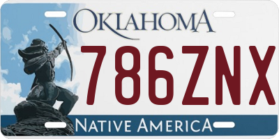 OK license plate 786ZNX