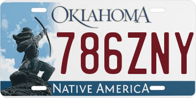 OK license plate 786ZNY