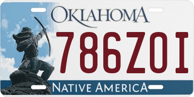 OK license plate 786ZOI