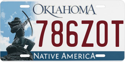 OK license plate 786ZOT