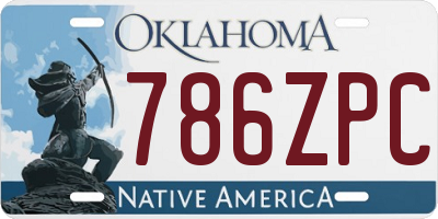 OK license plate 786ZPC