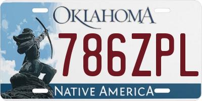 OK license plate 786ZPL