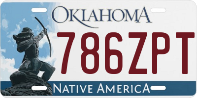 OK license plate 786ZPT